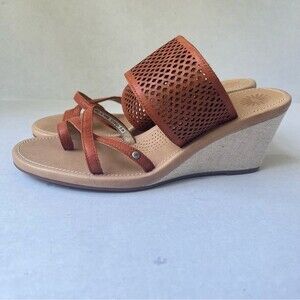 UGG Australia Neghan Wedge Sandals Strappy Brown 12